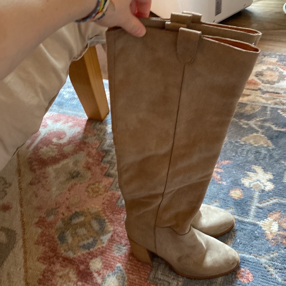Women’s tall suede heeled boots